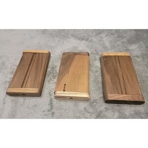 3 Silver Stick Black Walnut Wood 4" Dugout Stashboxes~Swivel Lid~BOX ONLY